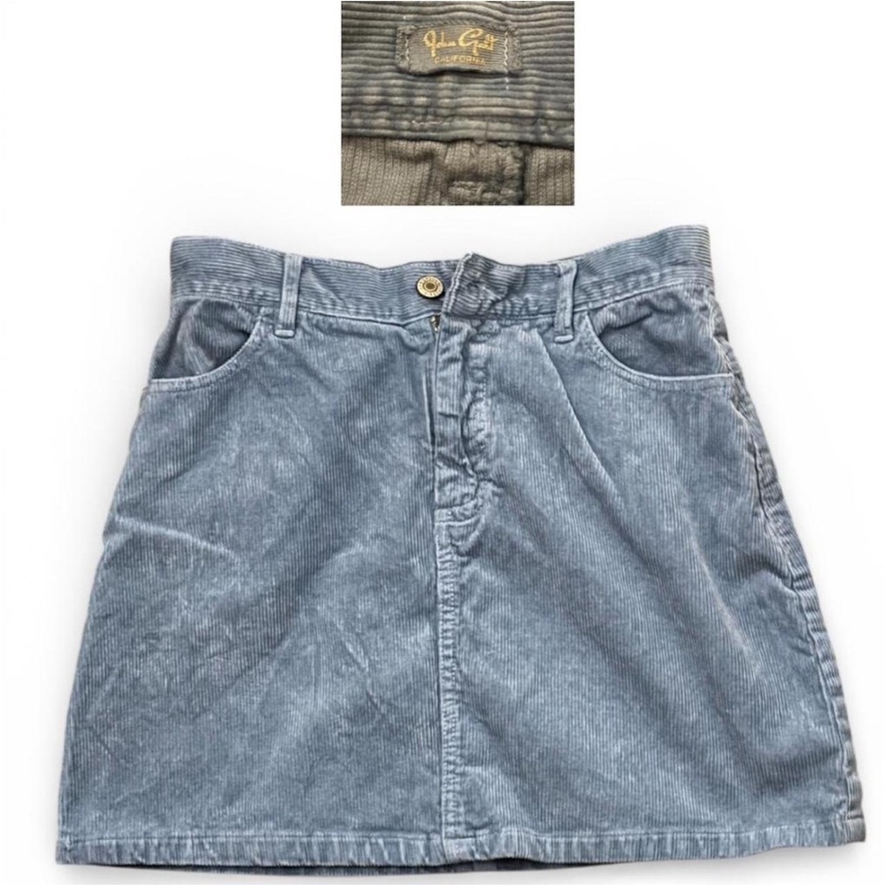 John Galt Brandy Melville Blue Corduroy Skirt